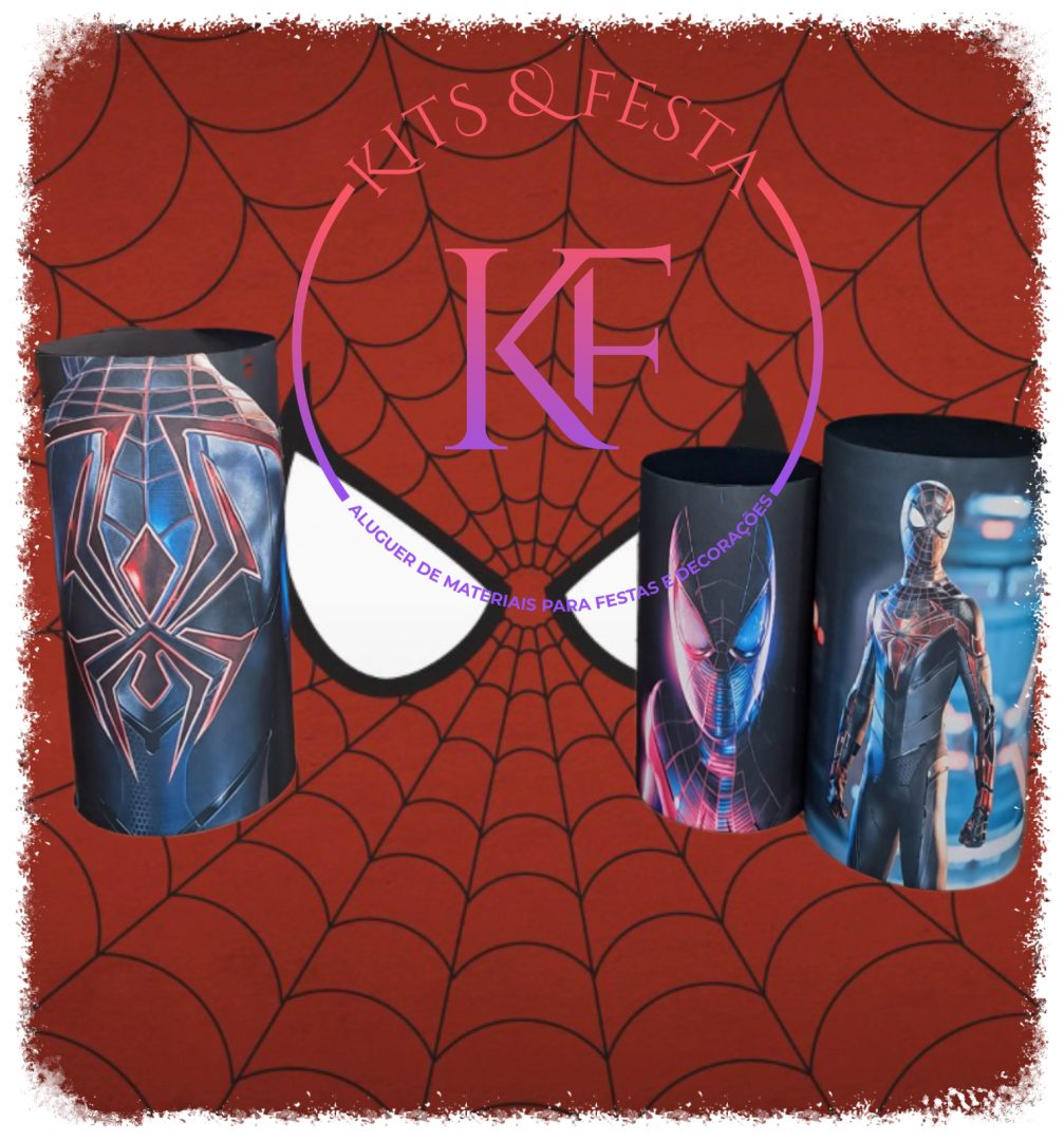 HOMEM ARANHA BLACK cilindros Kit Festa decoração Homem Aranha