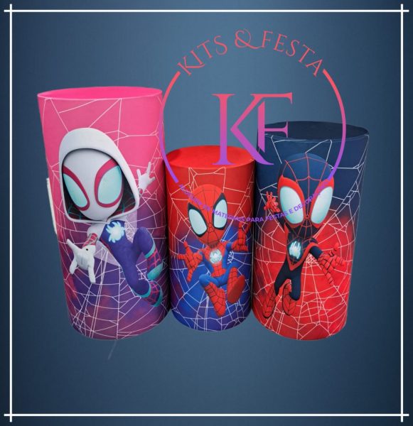 HOMEM ARANHA E SEUS AMIGOS CILINDROS-SITE Kit Festa decoração Homem Aranha