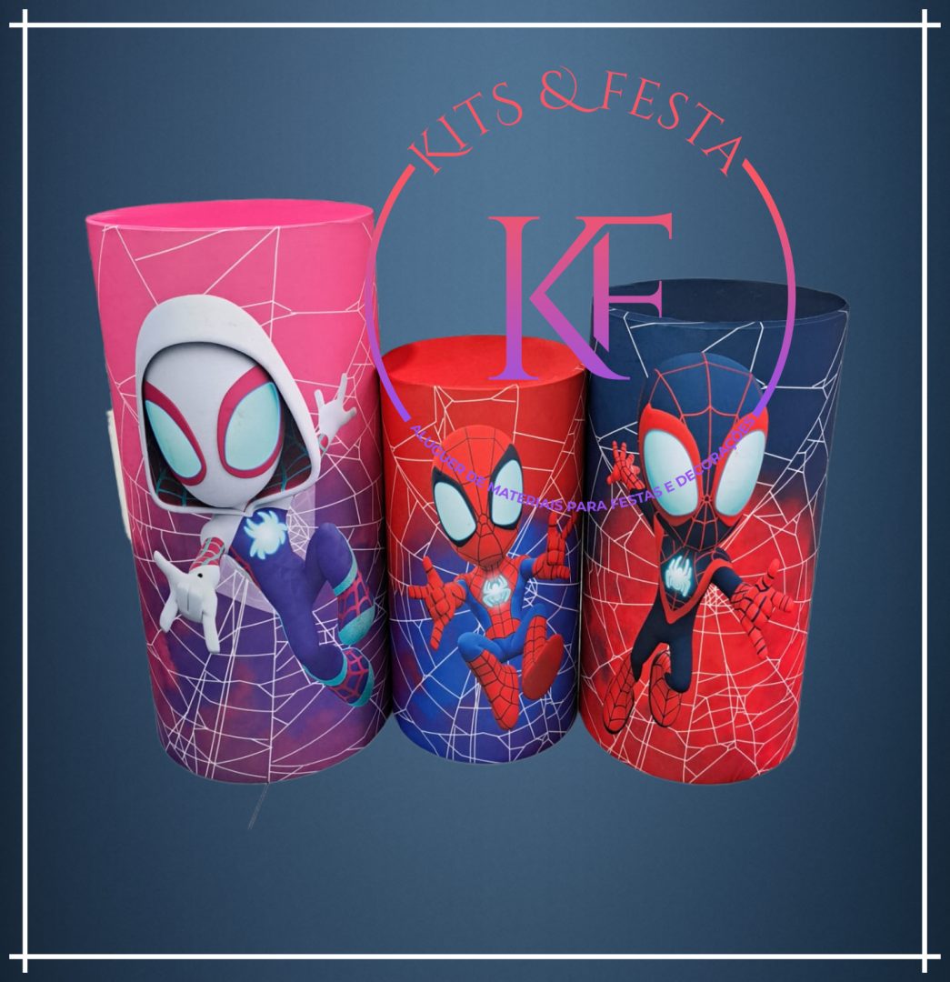 HOMEM ARANHA E SEUS AMIGOS CILINDROS-SITE Kit Festa decoração Homem Aranha