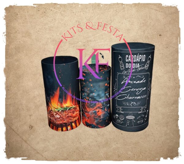 CHURRASCO CILINDROS SITE Kit Festa Churrasco, decoração