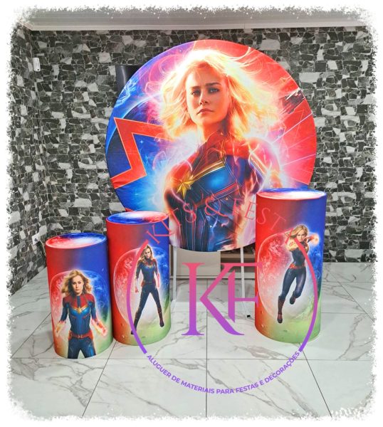 Capitã Marvel aniversário, decoração kit festa