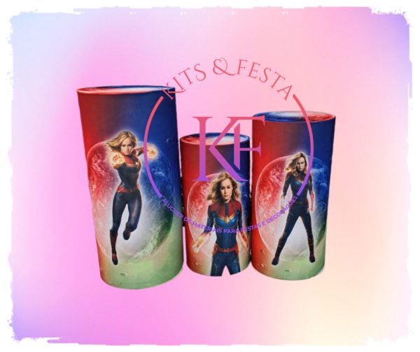 Capitã Marvel aniversário, decoração kit festa