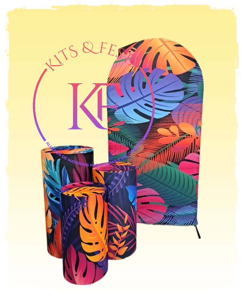 kit festa floral tropical, decoração, aniversário