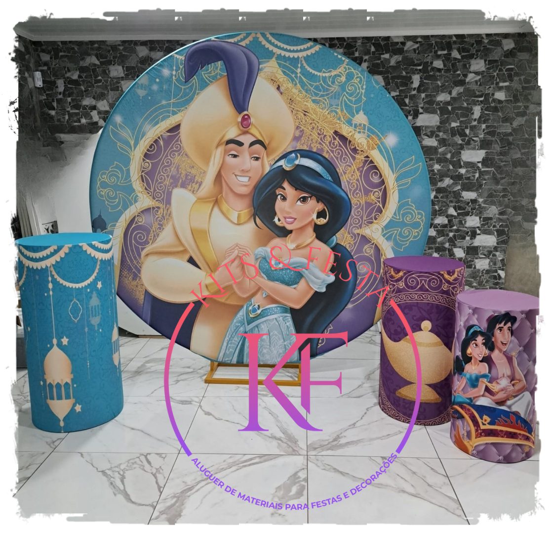 aladim e jasmine decoração de festa, kit, ilha de são miguel