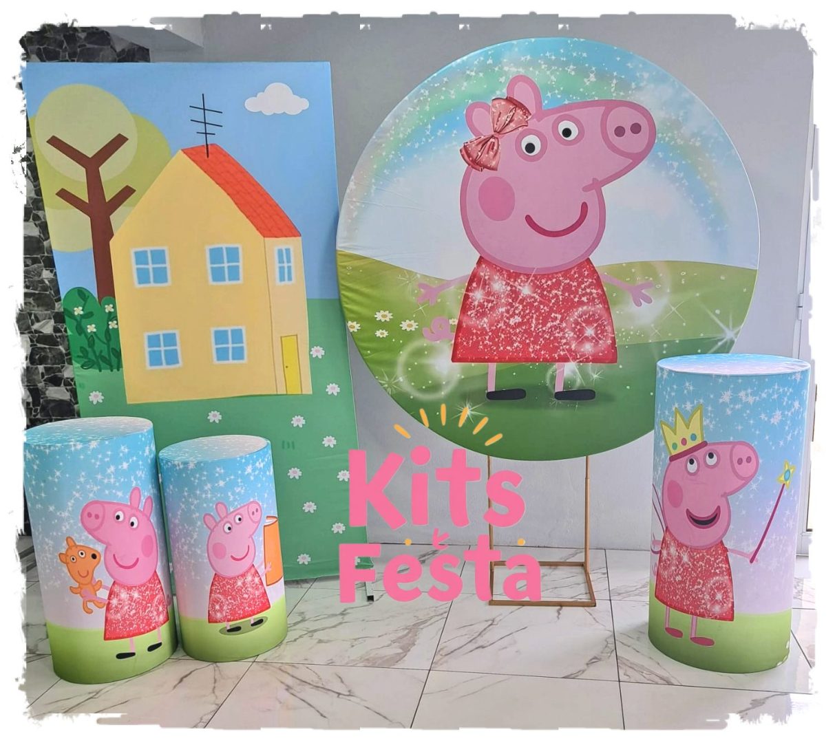 peppa, kit festa, decoração. Ilha de são Miguel, açores.