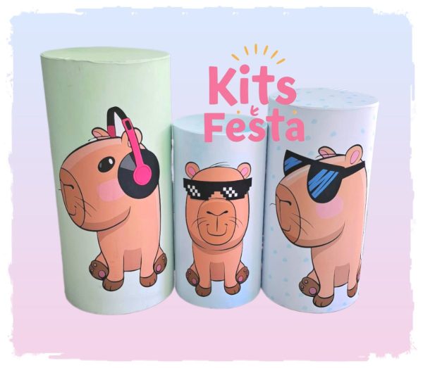 CAPIVARA MENINO CILINDROS kit festa, decoração. Ilha de são Miguel, açores.