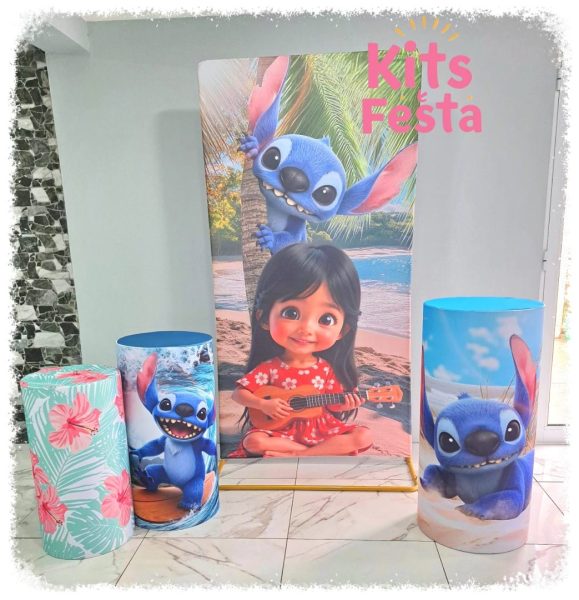 STITCH PAINEL RETANGULAR COM LILO FILME KIT kit festa, decoração. Ilha de são Miguel, açores.