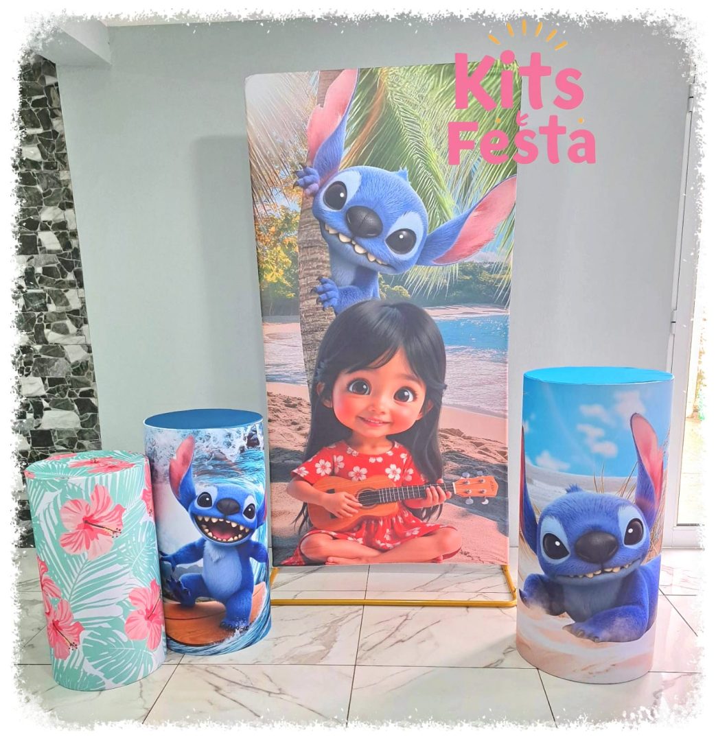 STITCH PAINEL RETANGULAR COM LILO FILME KIT kit festa, decoração. Ilha de são Miguel, açores.