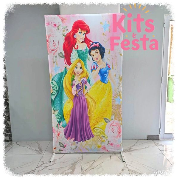 PRINCESAS PAINEL RETANGULAR princesas, decoração de festa, kit, ilha de sao miguel