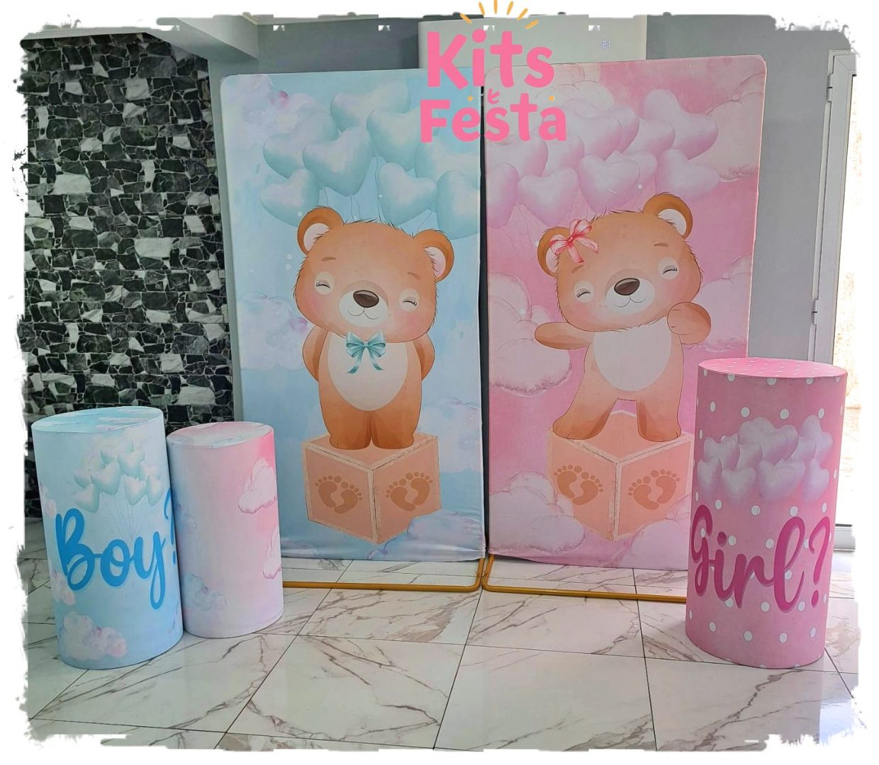 cha revelação, decoração de festa, kit, ilha de sao miguel, balões