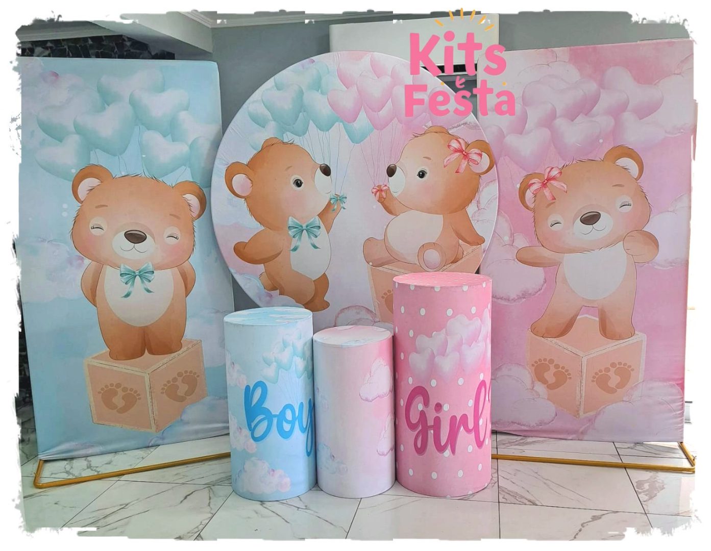 cha revelação, decoração de festa, kit, ilha de sao miguel, balões
