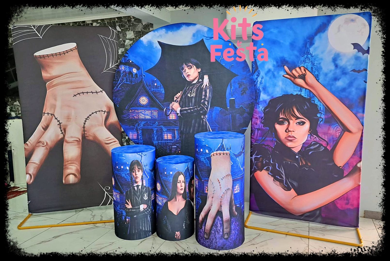 wandinha, wednesday, decoração de festa, kit, ilha de sao miguel, balões