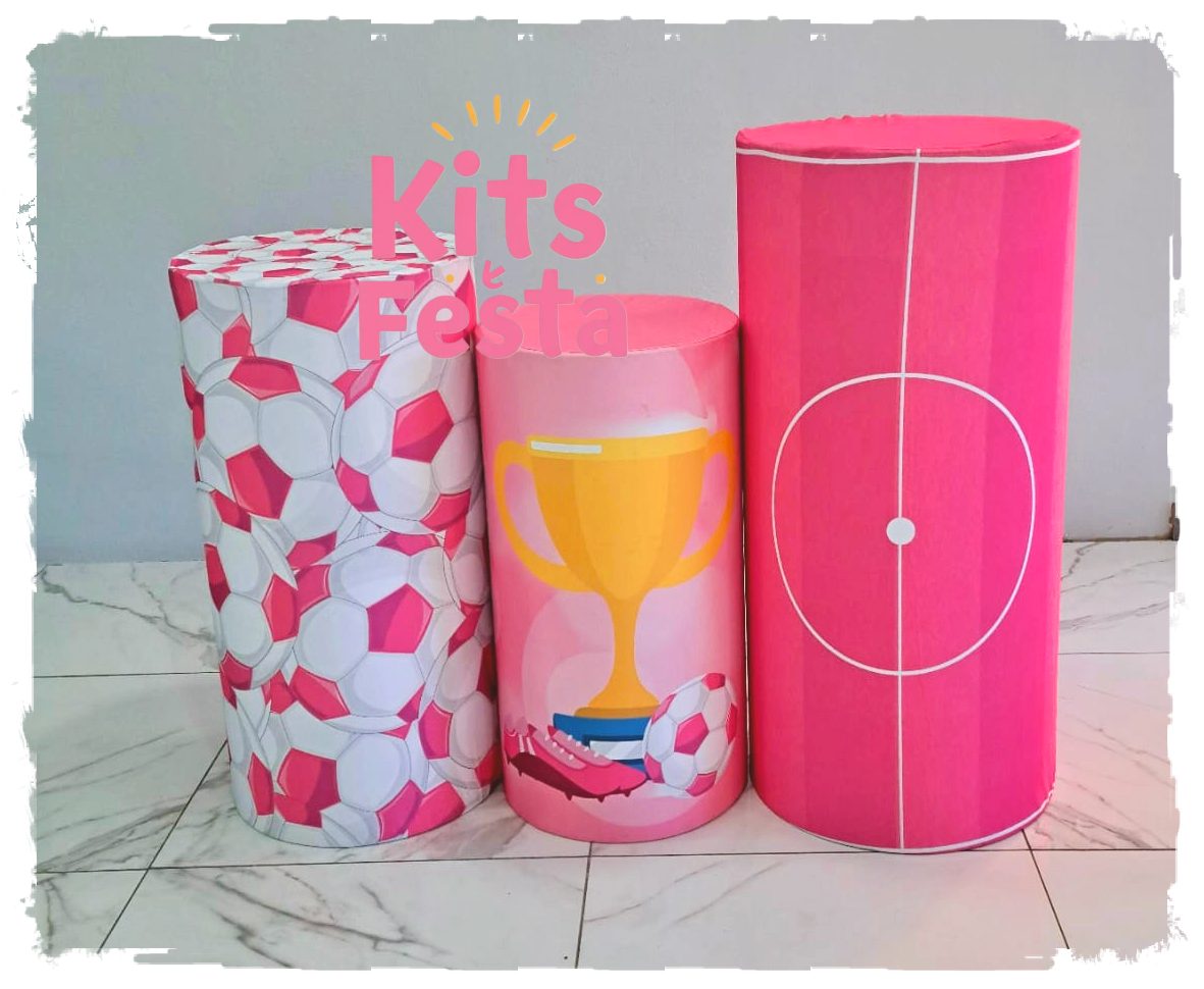 FUTEBOL GERAL MENINA CILINDROS futebol rosa, menina, decoração de festa, kit, ilha de sao miguel, balões