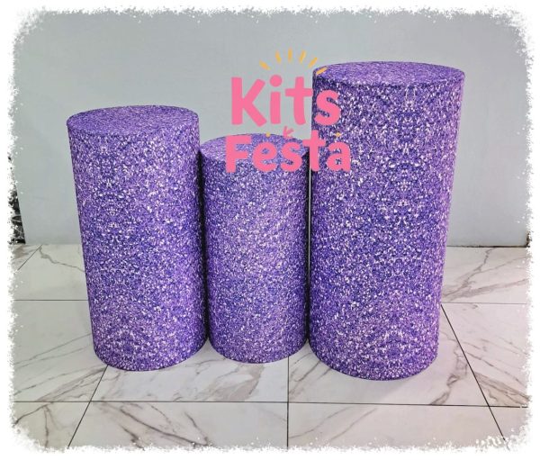 decoração de festa, kit, ilha de sao miguel, balões, cilindro lilas