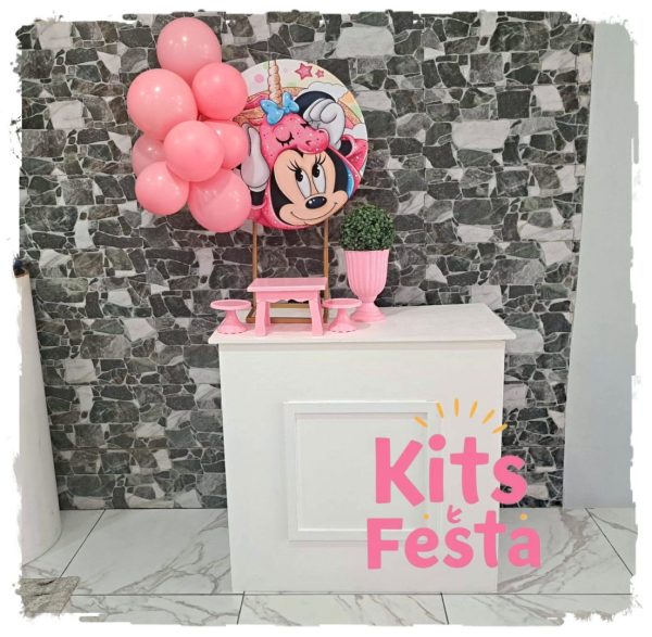 MINNIE MINI UNICORNIO COM BALOES minnie, mesa, mini, decoração de festas, ilha de sao miguel, açores,