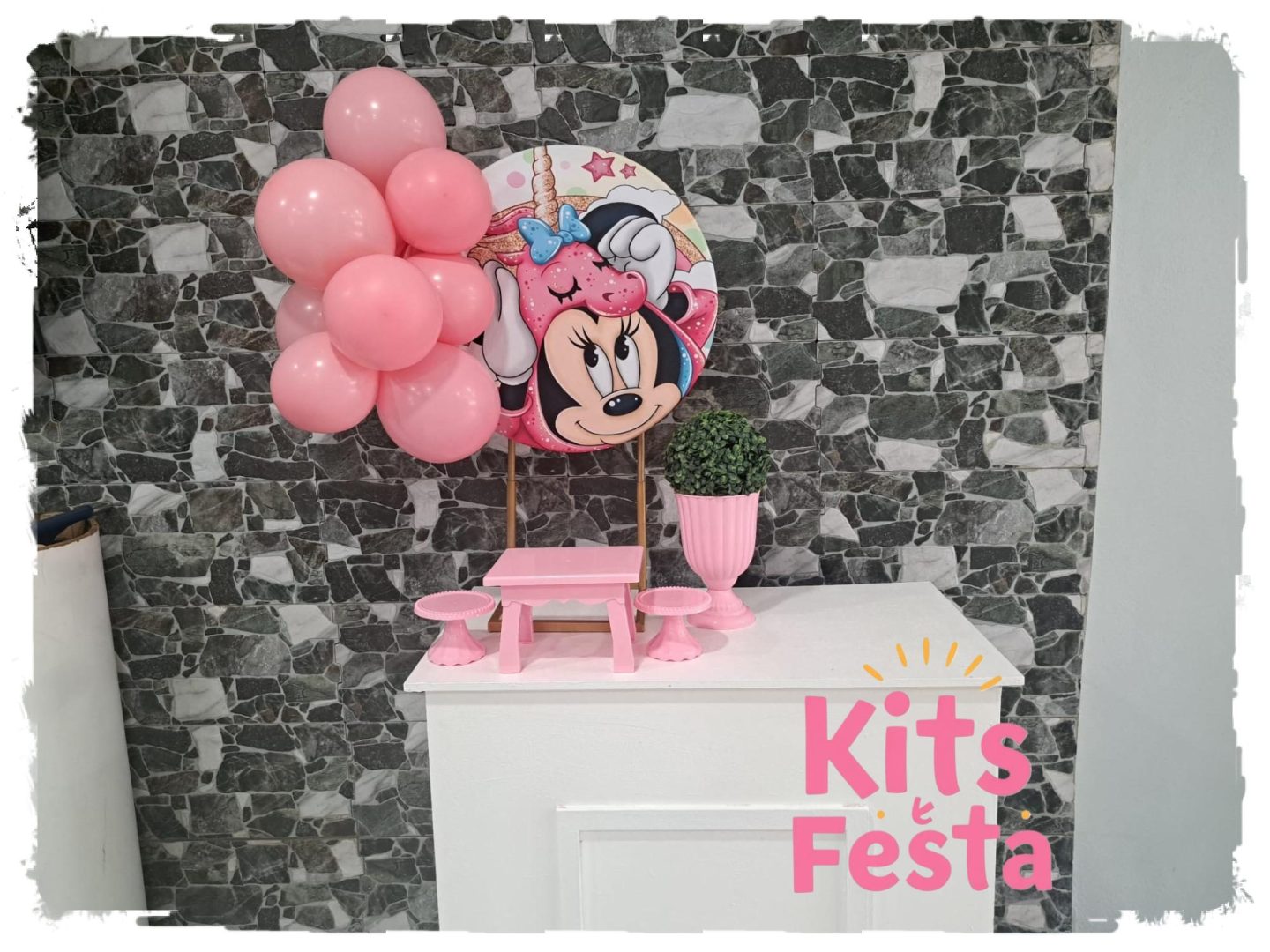 MINNIE MINI UNICORNIO COM BALOES2 minnie, mesa, mini, decoração de festas, ilha de sao miguel, açores,