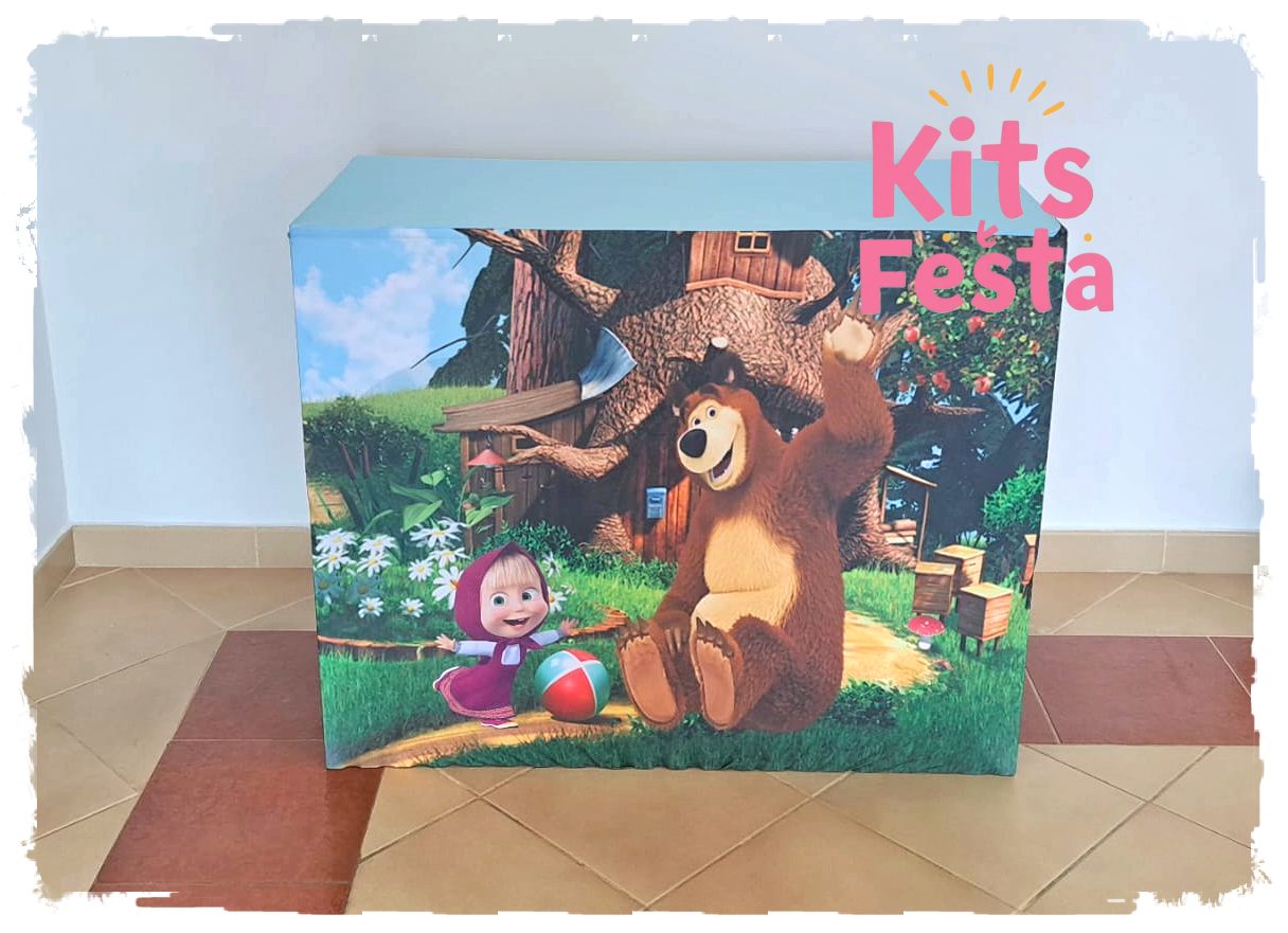 MASHA E O URSO2 MESA masha e o urso, aluguer na ilha de são miguel, açores. festas, decorações