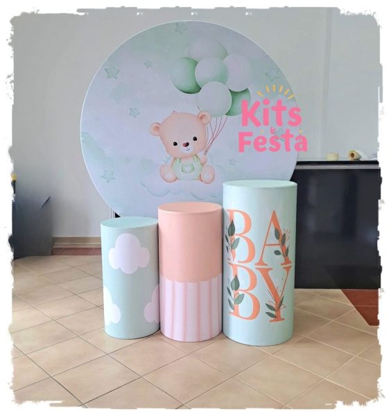 URSINHO VERDE ÁGUA KIT ursinho, decoração de festas, ilha de sao miguel, açores,