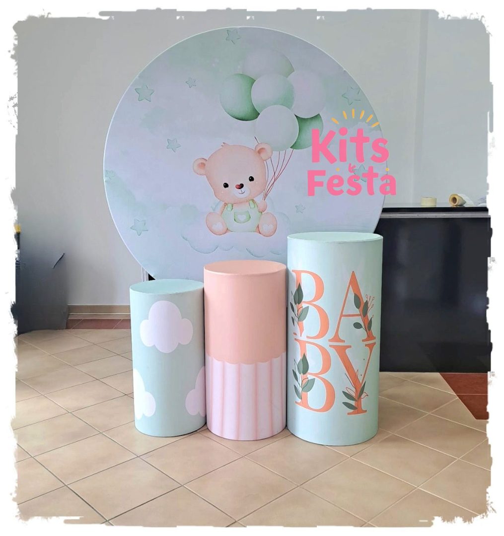 URSINHO VERDE ÁGUA KIT ursinho, decoração de festas, ilha de sao miguel, açores,