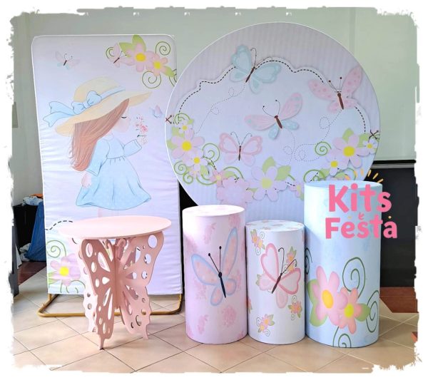 borboletas, menina, kit festa, decoração. Ilha de são Miguel, açores.