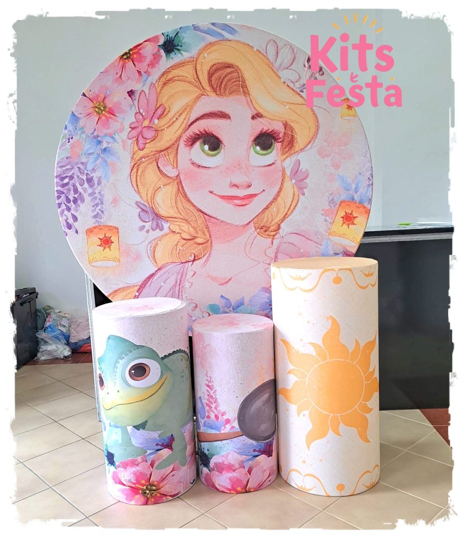RAPUNZEL AQUARELADA KIT rapunzel, menina, kit festa, decoração. Ilha de são Miguel, açores.