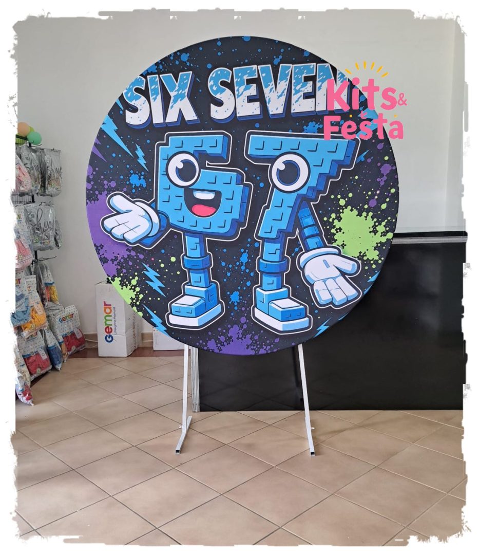 SIX SEVEN PAINEL REDONDO six seven, kits e festa, anviersario, decoração, ilha de sao miguel, açores