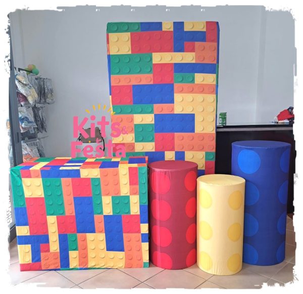 Lego 1 Painel, 1 mesa + 3 cilindros Kit Festa Decoração, Ilha de São Miguel. 5 LEGO, decoração de festas, ilha de sao miguel, açores,