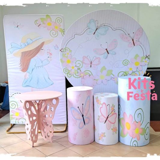 borboletas, menina, kit festa, decoração. Ilha de são Miguel, açores.