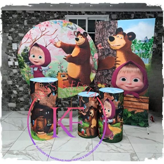 Masha e o urso, kit festa, decoração, ilha de são miguel. Aniversário