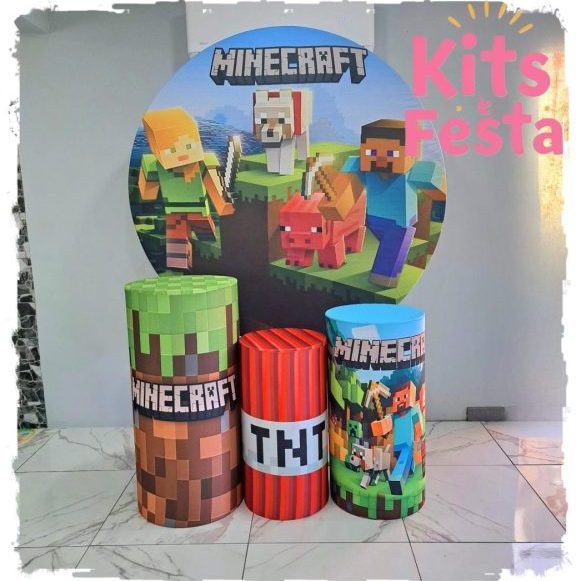 minecraft, decoração de festa, kit, ilha de sao miguel