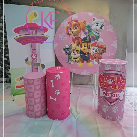 Patrulha Pata rosa, aniversario, menina, festa, kitfesta decoração