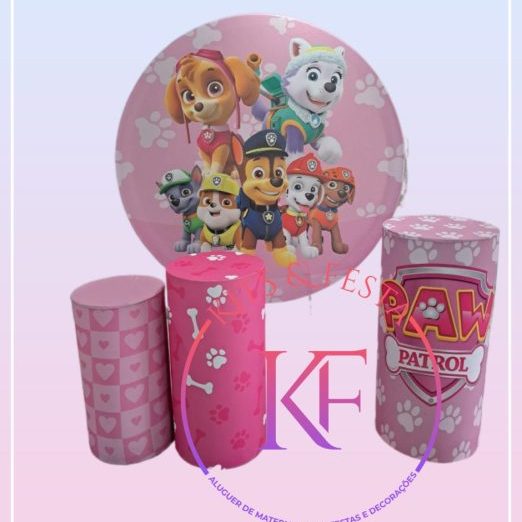 Patrulha Pata rosa, aniversario, menina, festa, kitfesta decoração
